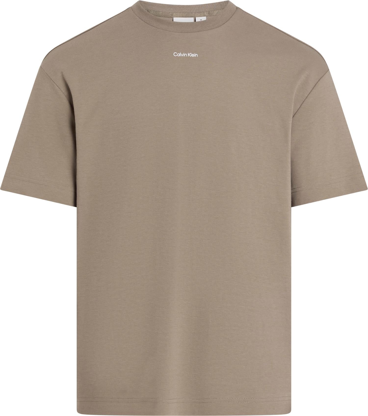   NANO LOGO INTERLOCK Tシャツ Calvin Klein Nano Logo Interlock T-Shirt - Light Natural | Very