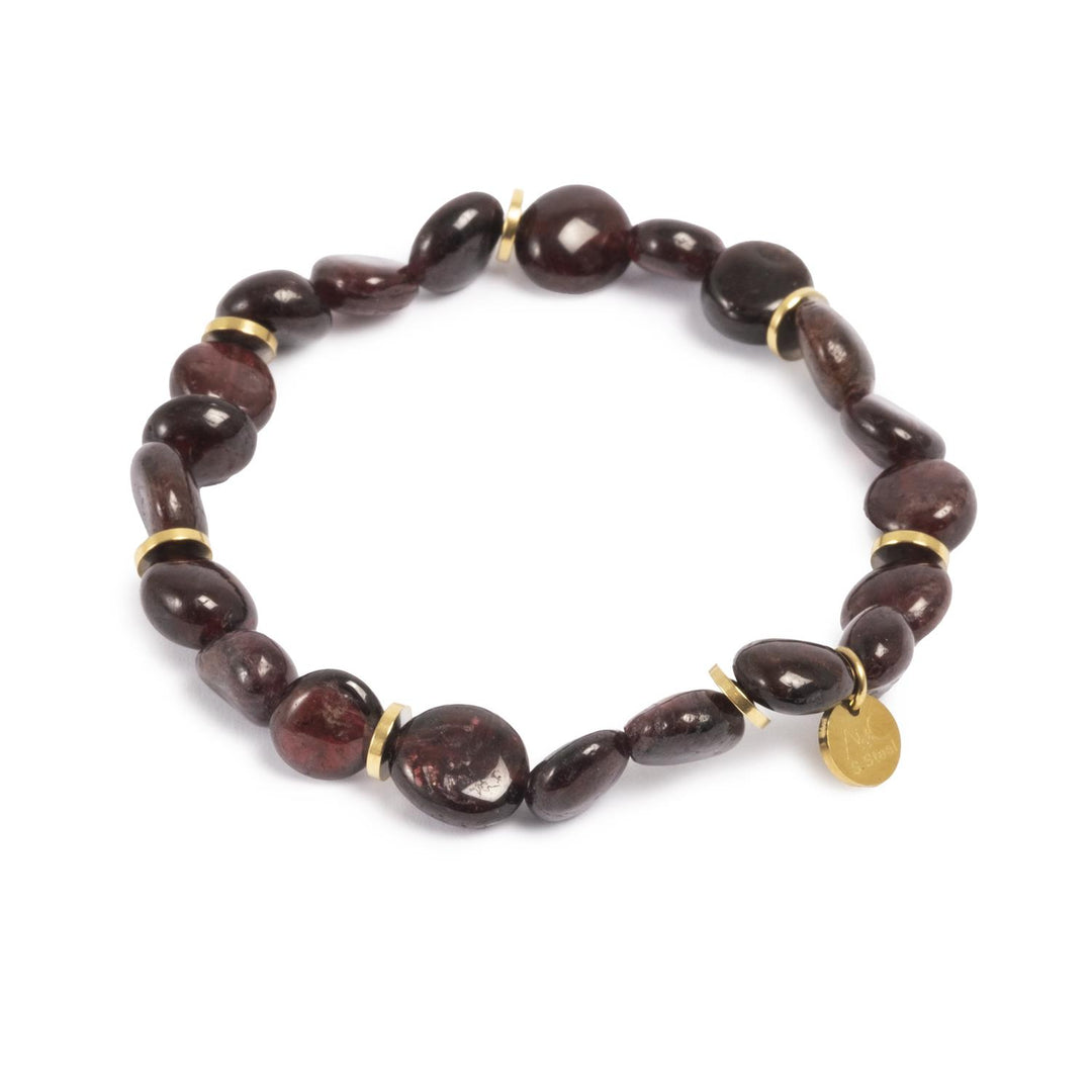 Armbånd med stener, burgundy