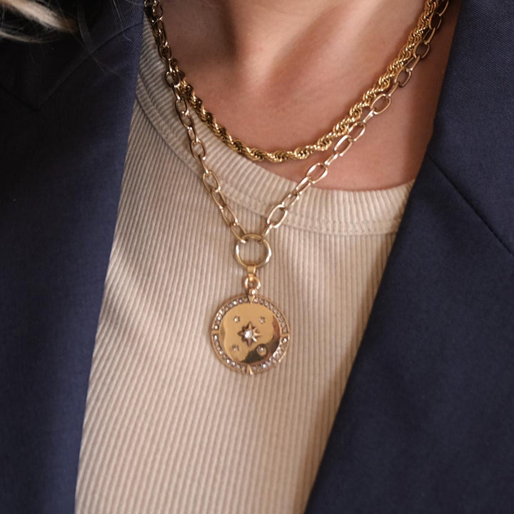 Neckl. 50 cm+extn. Cordell Steel 14K