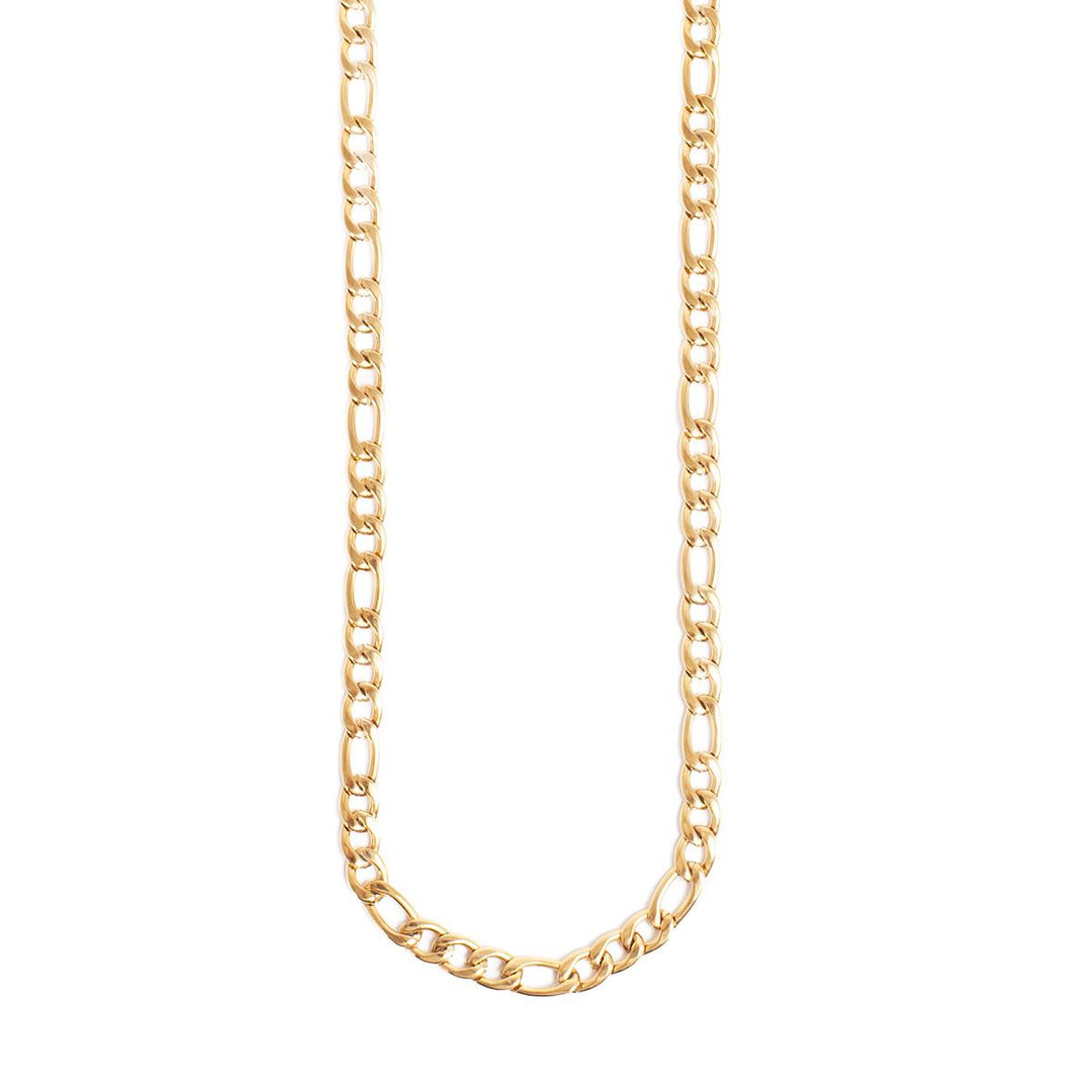 Neckl. 50cm+extn. Figaro Steel 14K