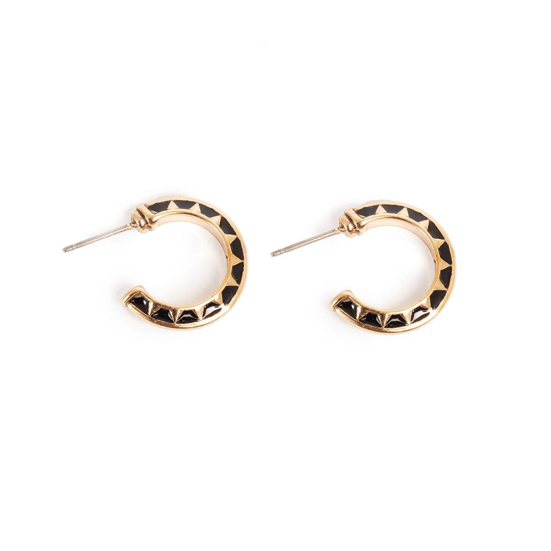 Earr, black small 17mm creol  "Morning Sun" GP