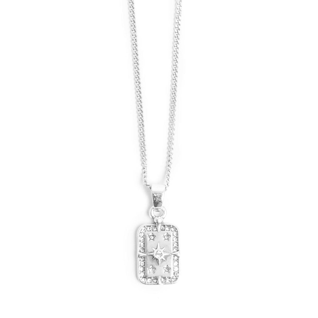 Neckl, 45cm+extn. rectangle, "Astro Silver" w/cr. SP