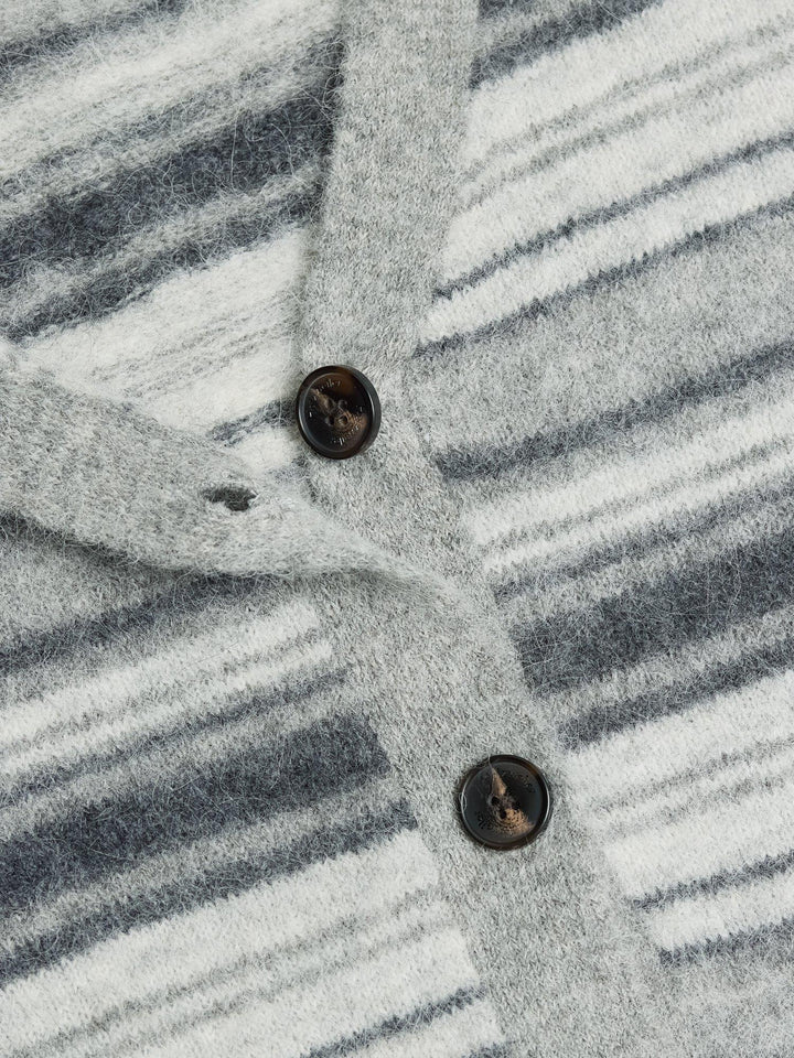 Fluffy Stripe Cardigan