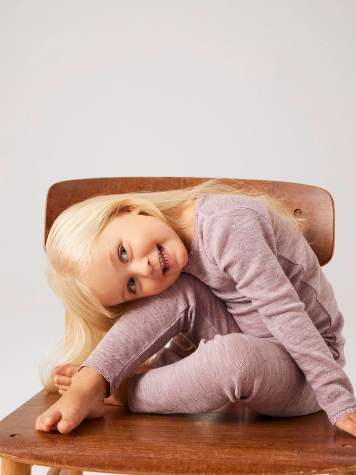 NMFWANG WOOL NEDDLE LEGGING SOLID NOOS