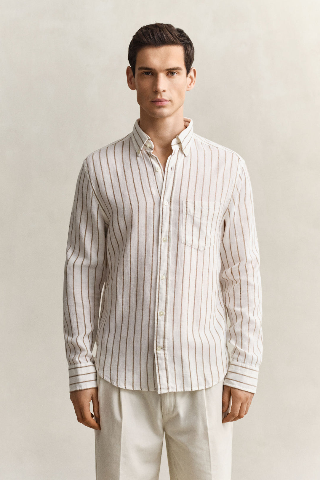 Reg Linen Viscose Stripe Shirt