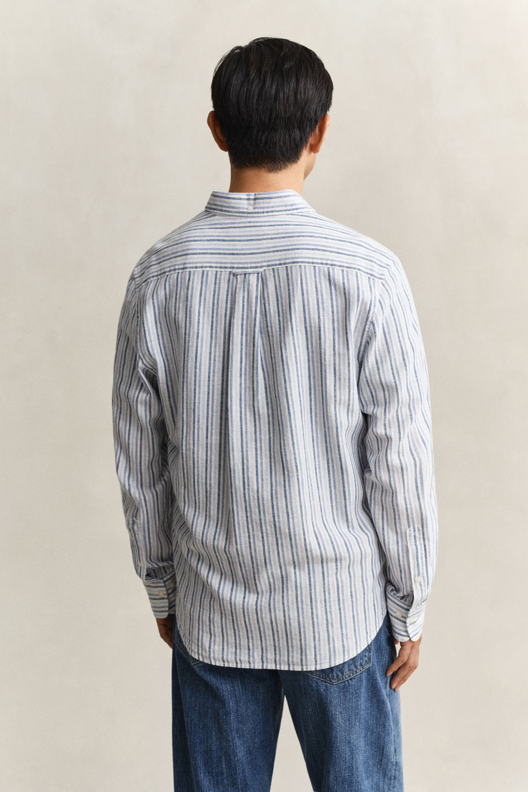 Reg Cotton Linen Stripe Shirt