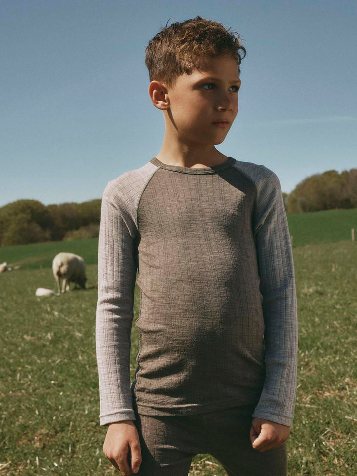 NKMWANG WOOL NEEDLE LS TOP SOLID