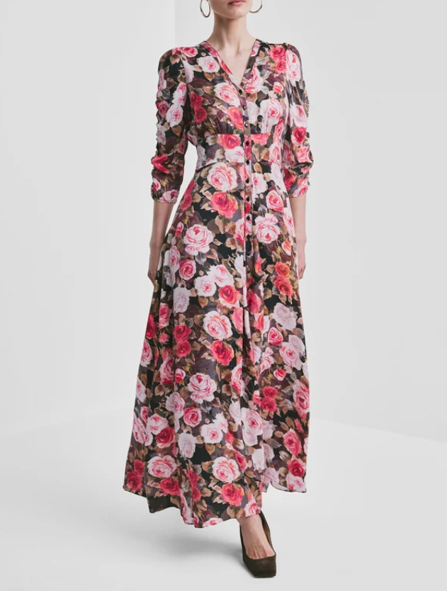 Satin Button-Down Dress