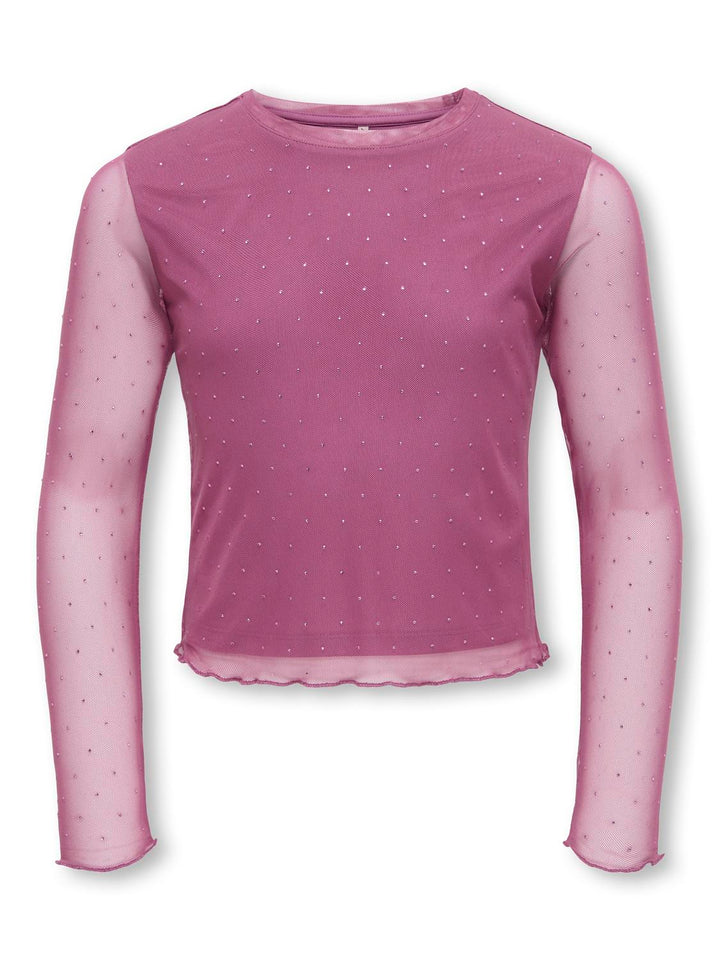 KOGJADA L/S RHINESTONE MESH TOP