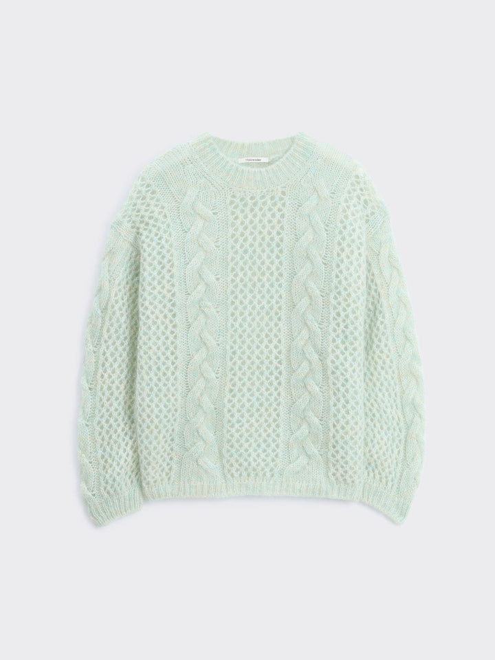 Mohair Cable Knit Crew