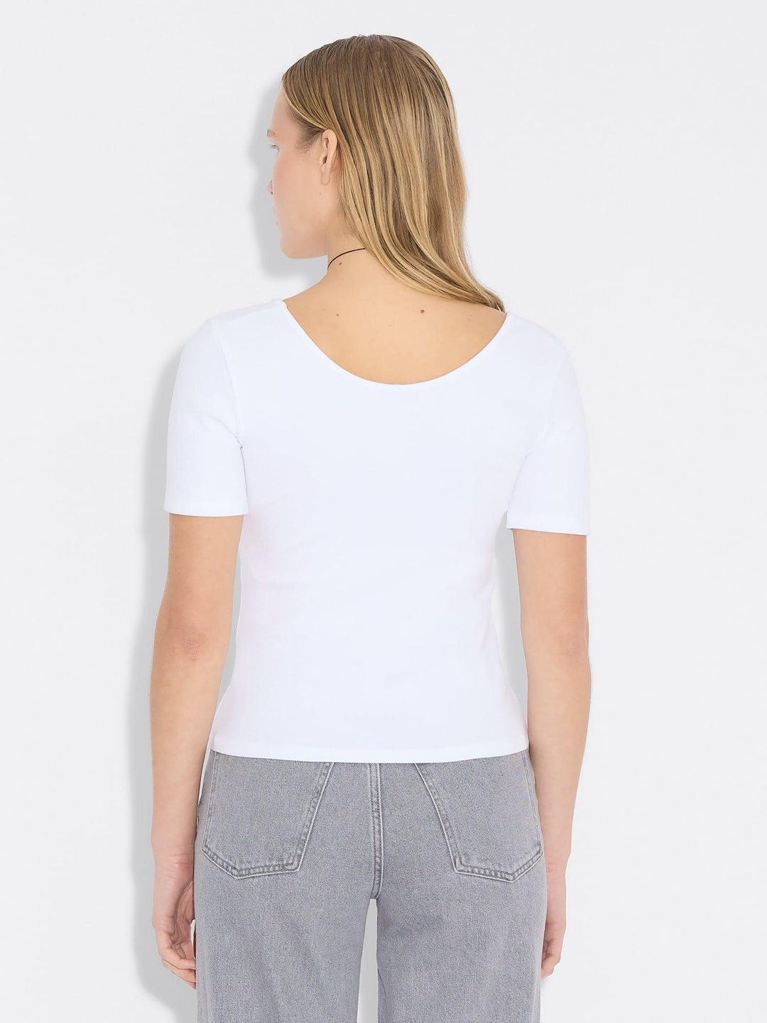 Rib Open Neck Tee 26-02