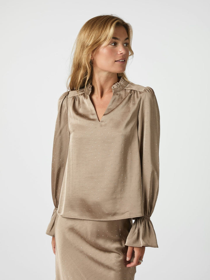 Amara Heavy Sateen Bedaz Blouse