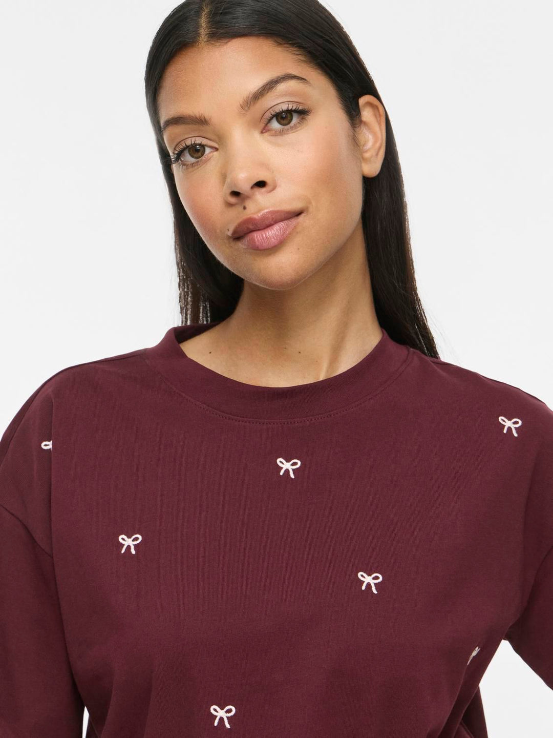 Vimonie Bow O-Neck S/s T-Shirt/rn