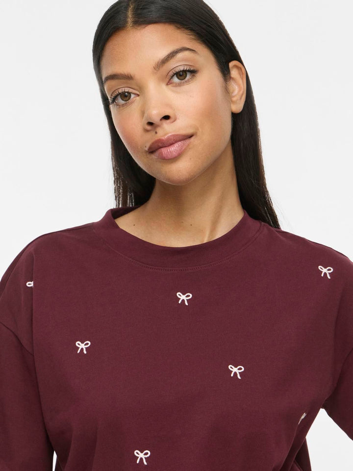 Vimonie Bow O-Neck S/s T-Shirt/rn