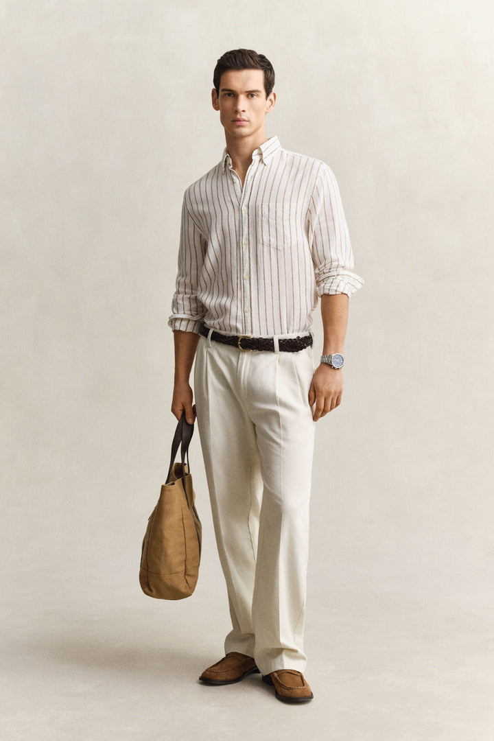 Reg Linen Viscose Stripe Shirt