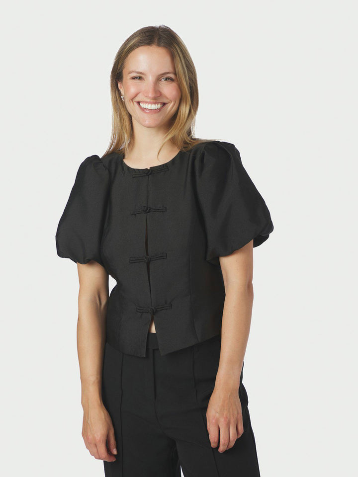 Anela Mandarin Dull Satin Blouse
