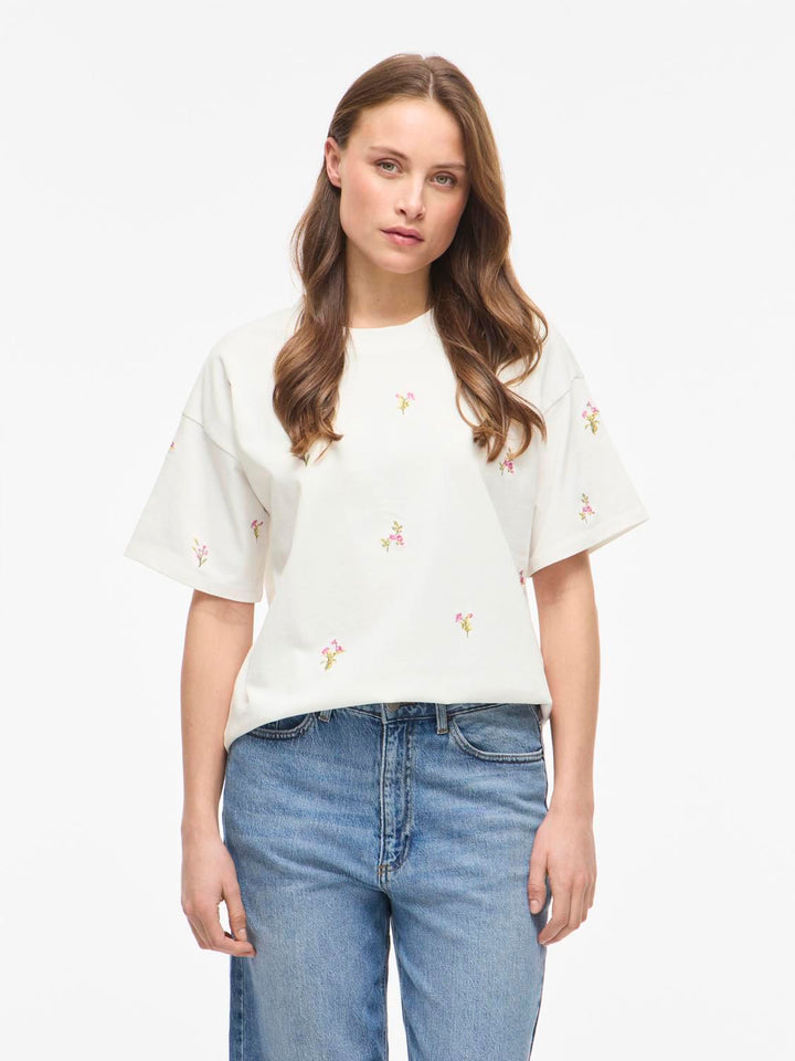 Vimonie Emb O-Neck S/s/rn