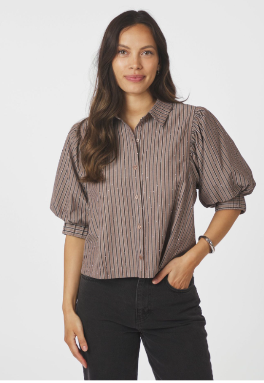 Etta Soft Stripe Stone Shirt