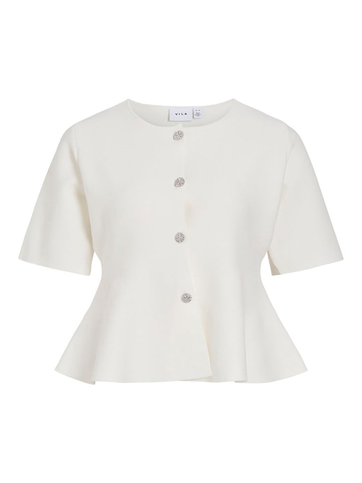 Visway O-Neck 2/4 Peplum Knit Cardigan