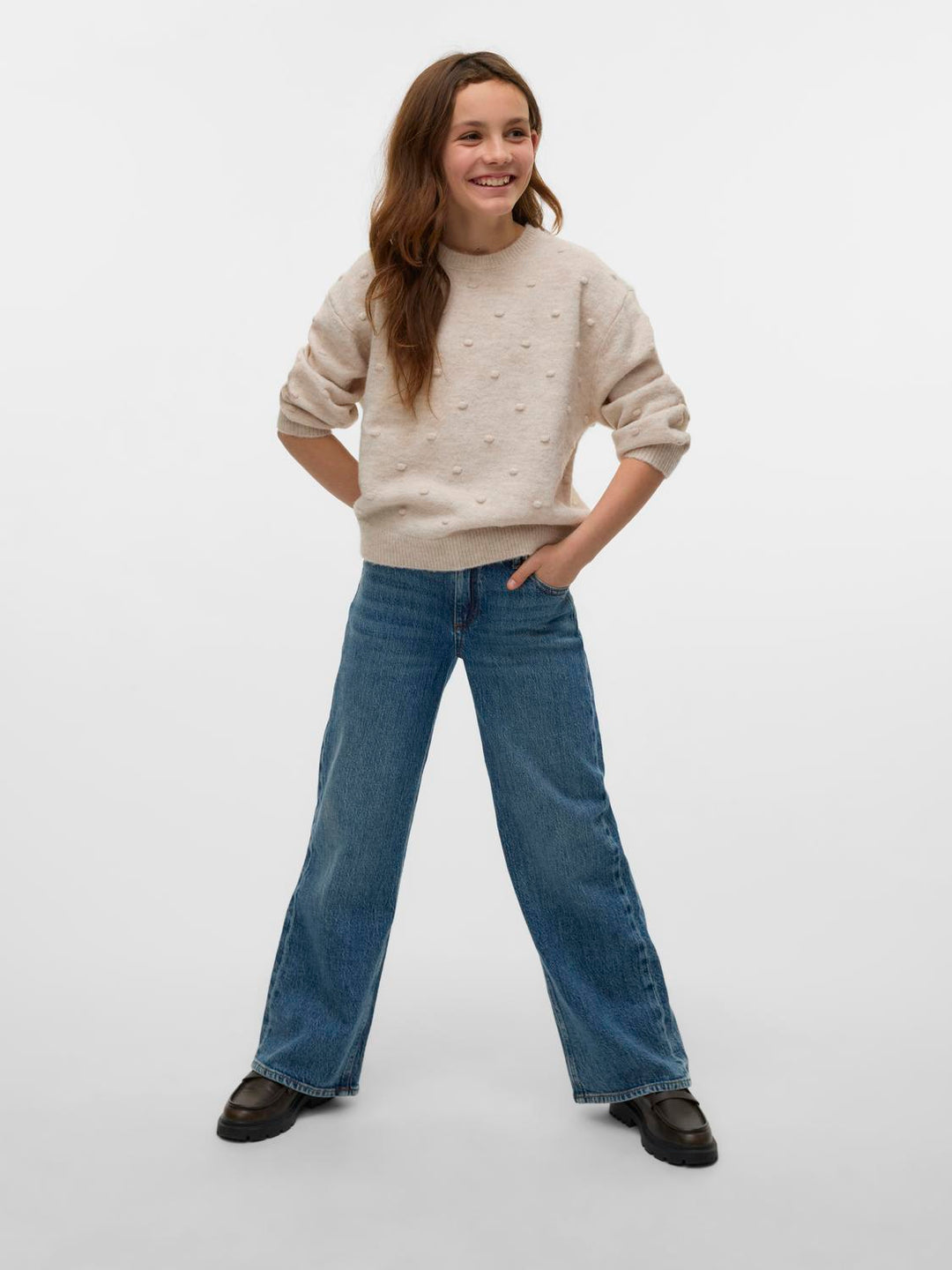 VMTESSA HR WIDE JEANS GIRL NOOS