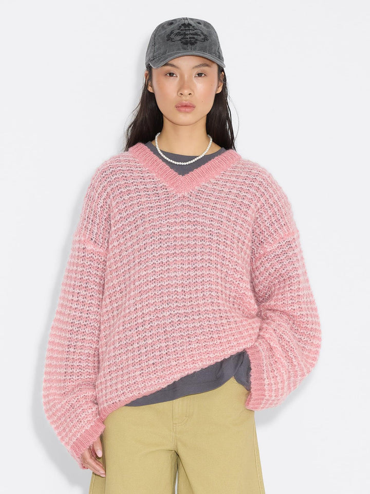 Boxy Mohair V-Neck
