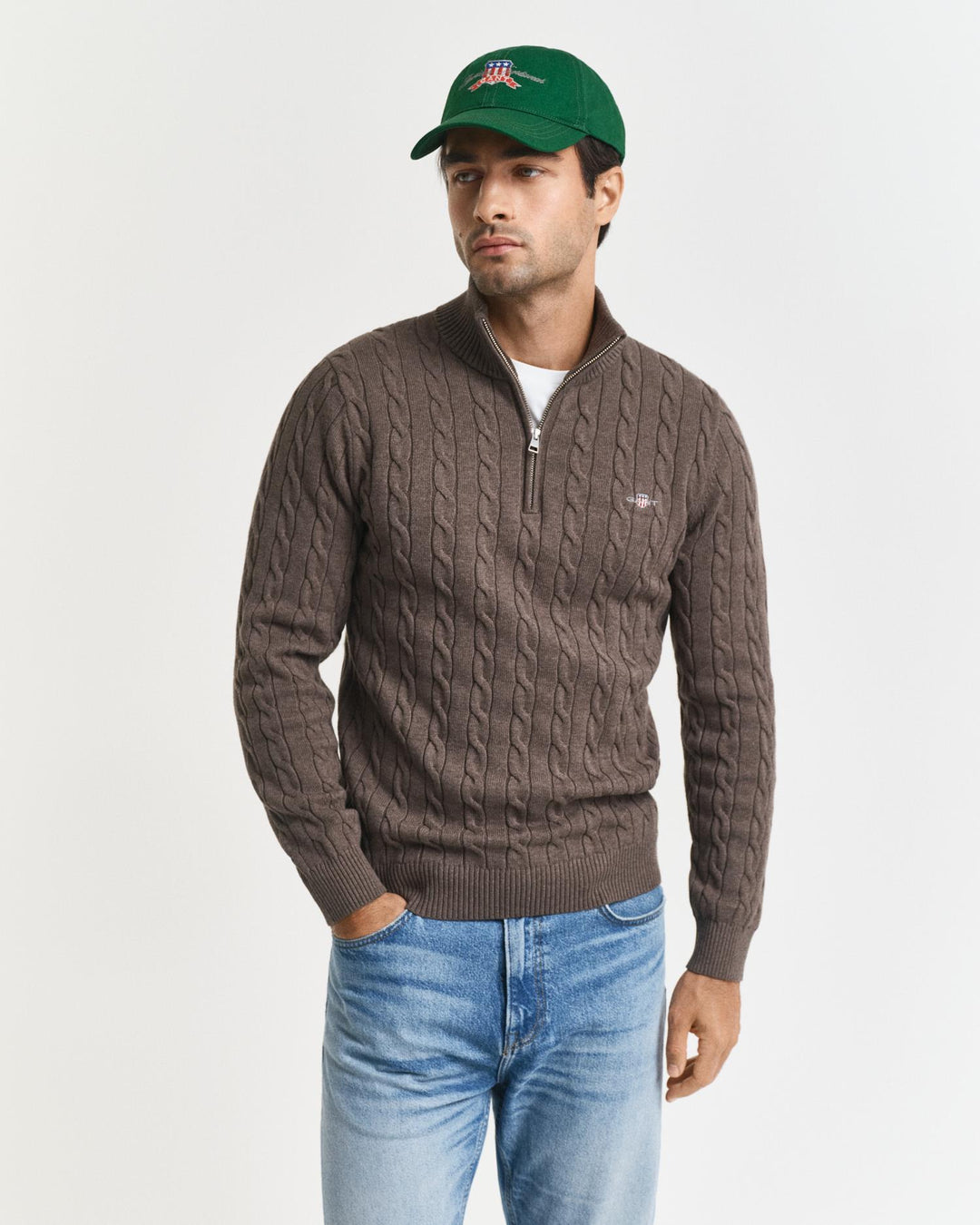 Kabelstrikket Genser Med Half-Zip
