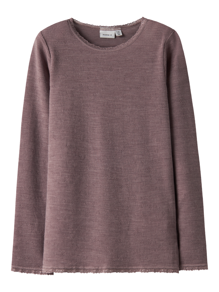 NKFWANG WOOL NEEDLE LS TOP