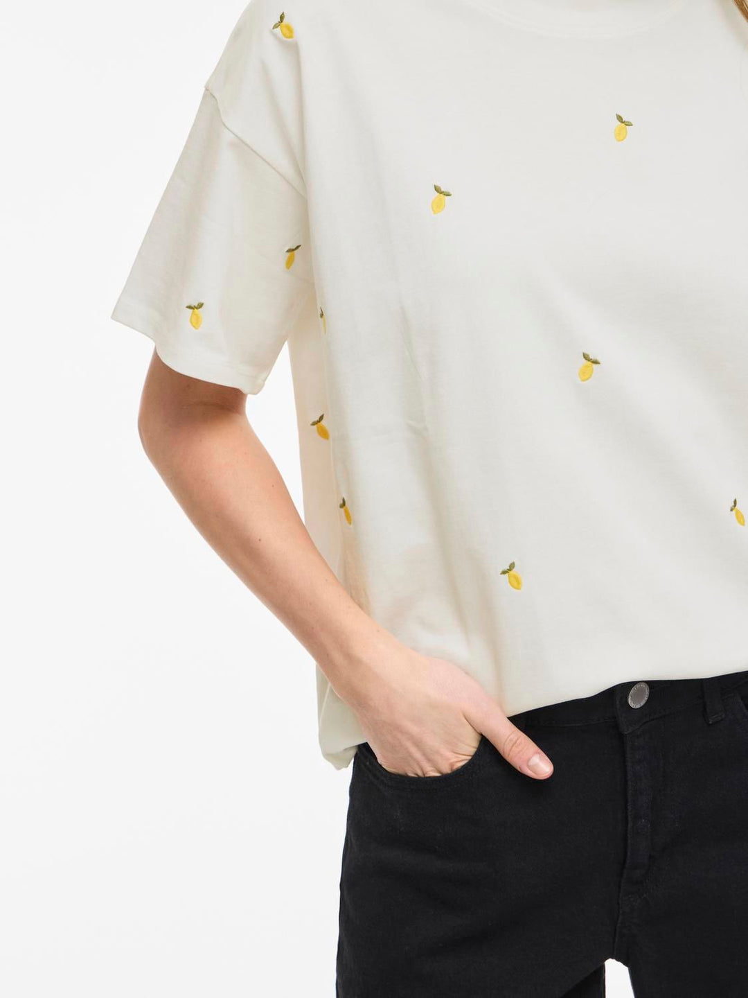 Vimonie Emb O-Neck S/s/rn