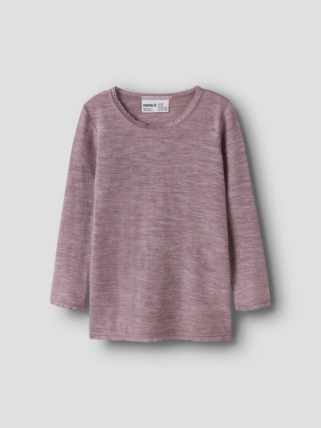 NMFWANG WOOL NEEDLE LS TOP SOLID NOOS
