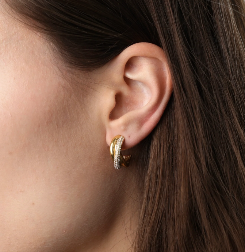 Boa - Twisted Crystal Earrings Stainless Steel