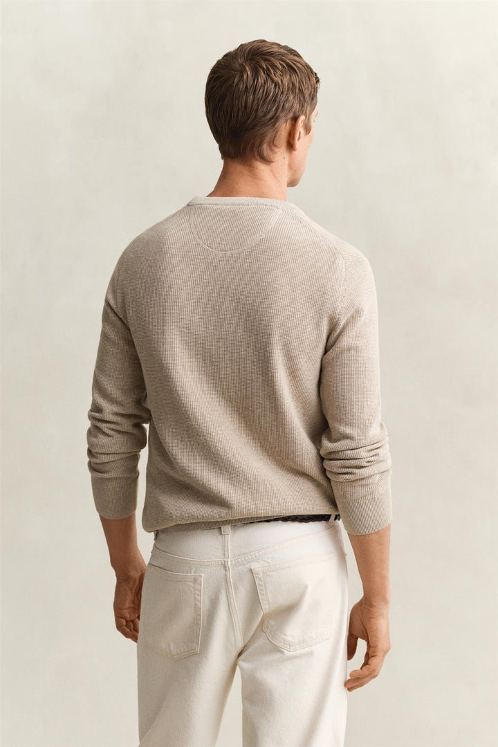 Micro Textured Cotton C-Neck