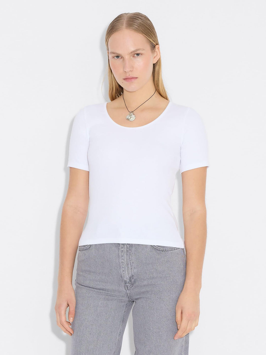 Rib Open Neck Tee 26-02