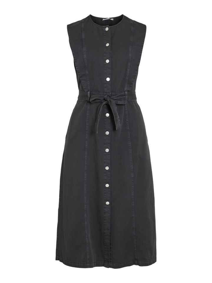 VILUCIANNE O-NECK S/S MIDI DRESS BLK