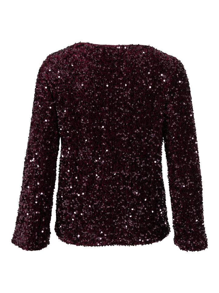 Vifaith Boat Neck L/s Sequin Top/2