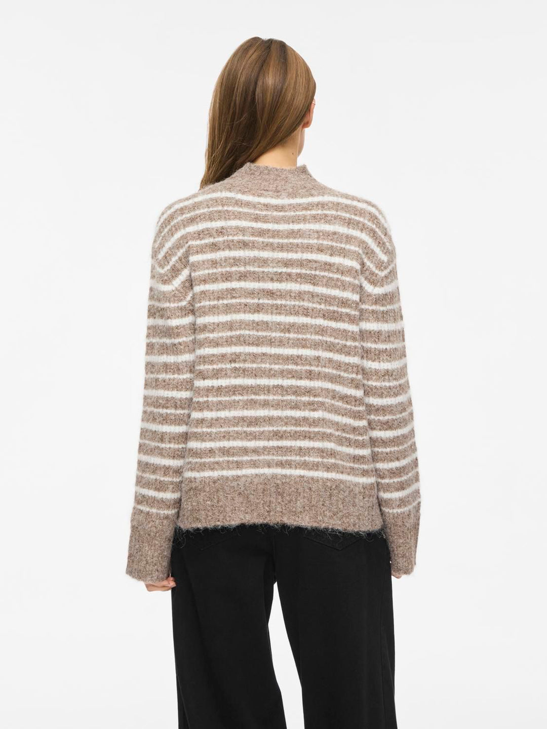 Vimeja Highneck L/s Stripe Knit Top/pb
