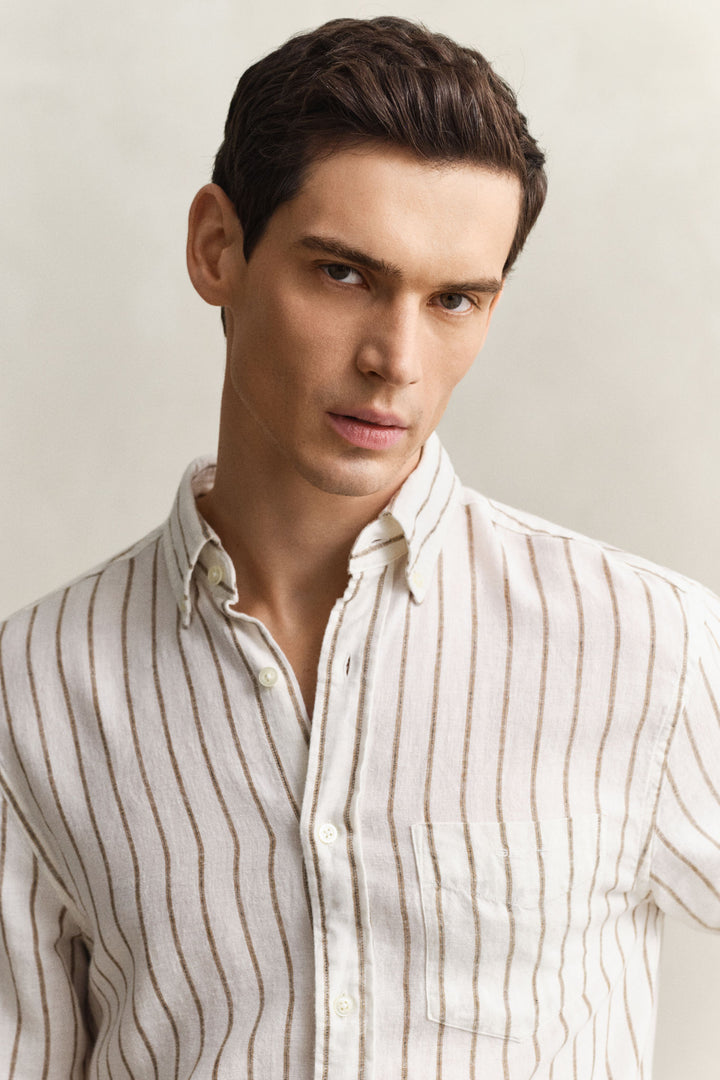 Reg Linen Viscose Stripe Shirt