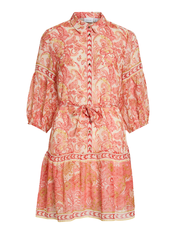 VIPRAYA PRINTED SHORT DRESS/LN/1