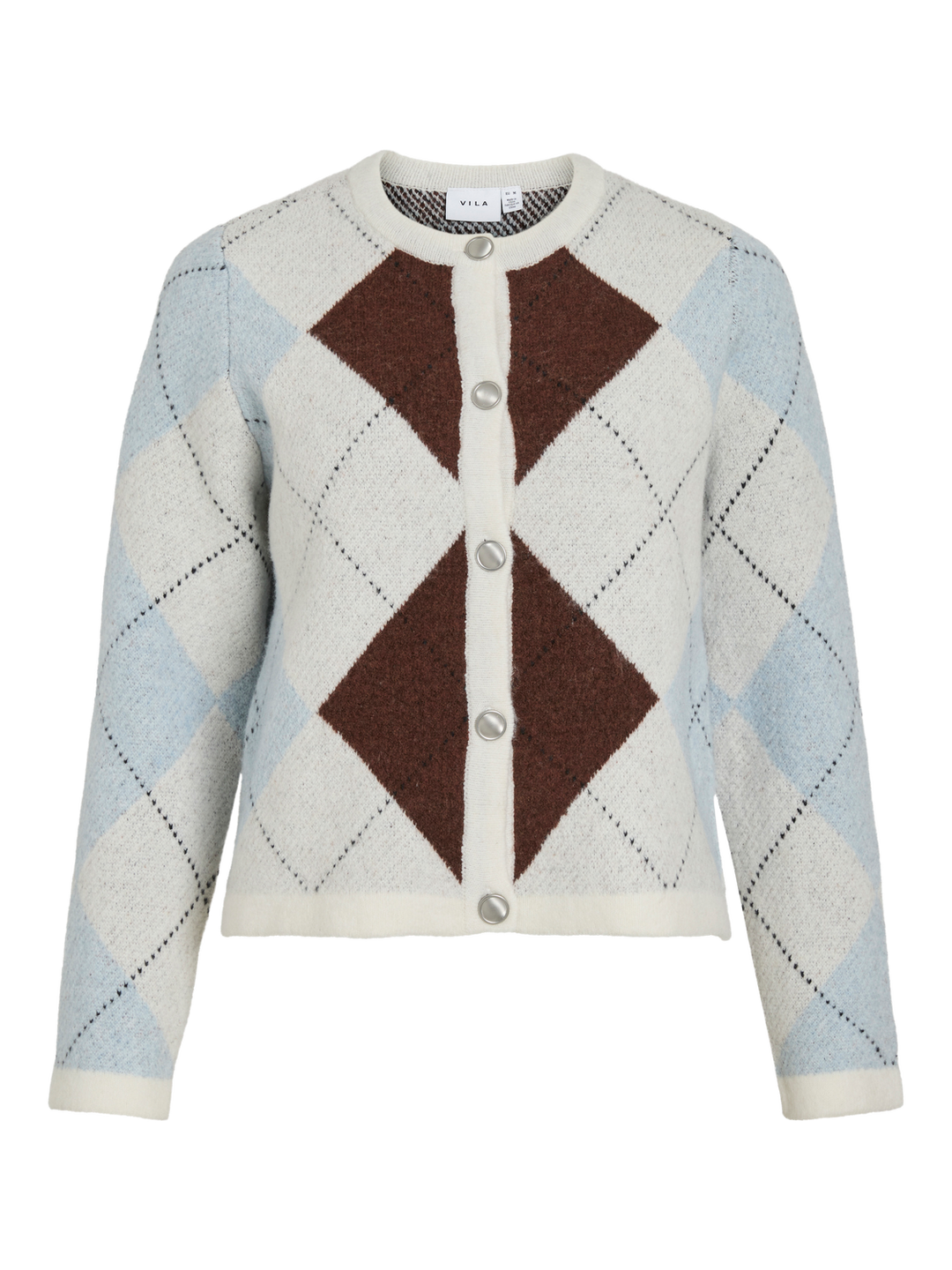 Vikayla O-Neck L/s Check Knit Cardi/bfs