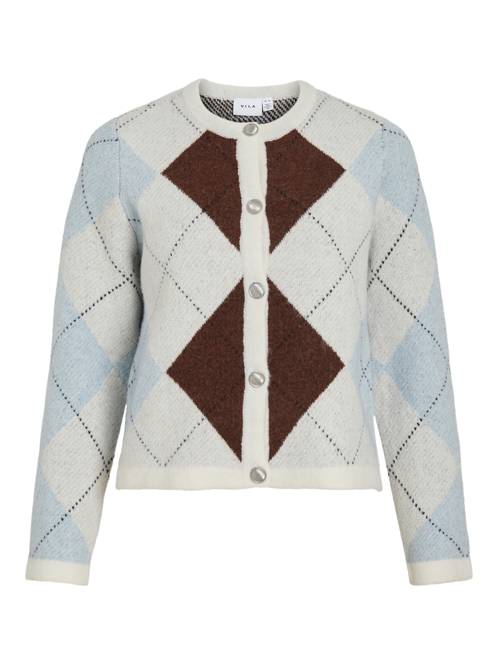 Vikayla O-Neck L/s Check Knit Cardi/bfs
