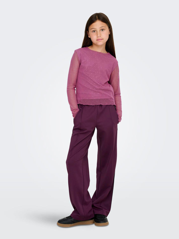 KOGJADA L/S RHINESTONE MESH TOP