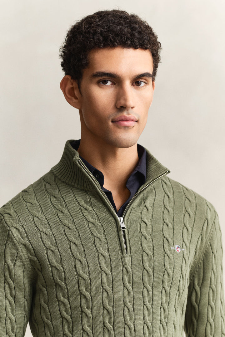 Cotton Cable Half Zip