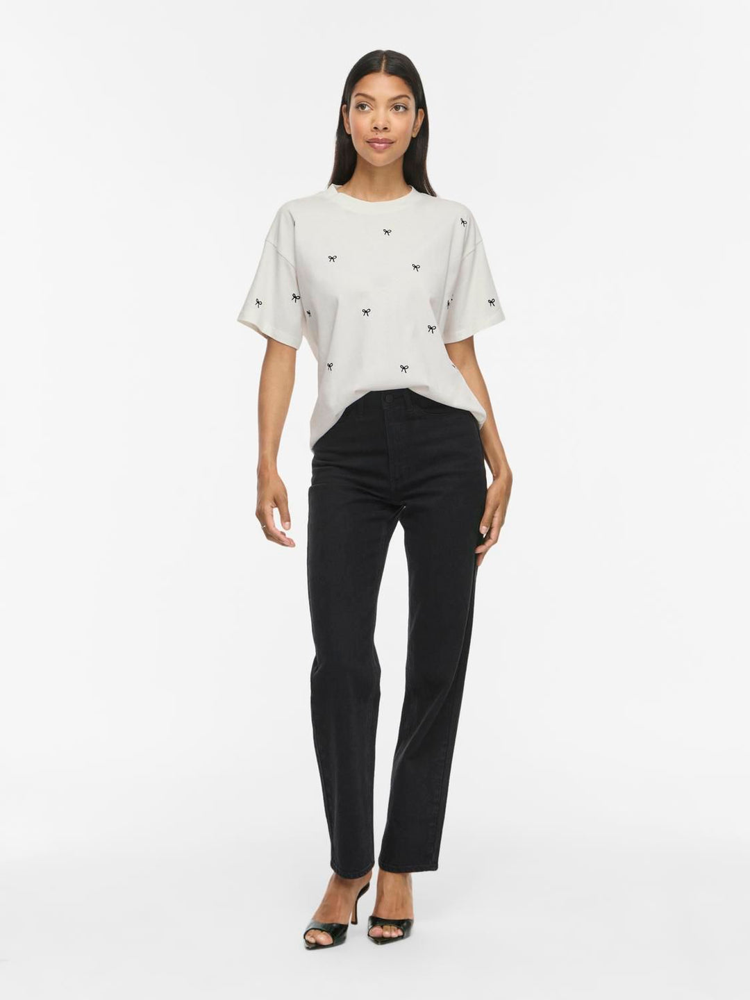 Vimonie Bow O-Neck S/s T-Shirt/rn