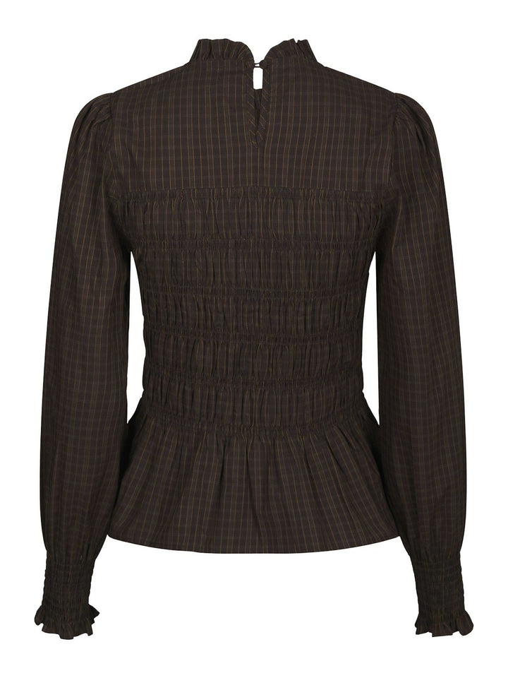 Possa Big Check Blouse