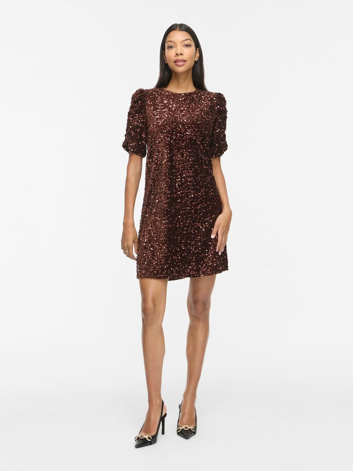 Vibelieve O-Neck Puff Short Dress/ka
