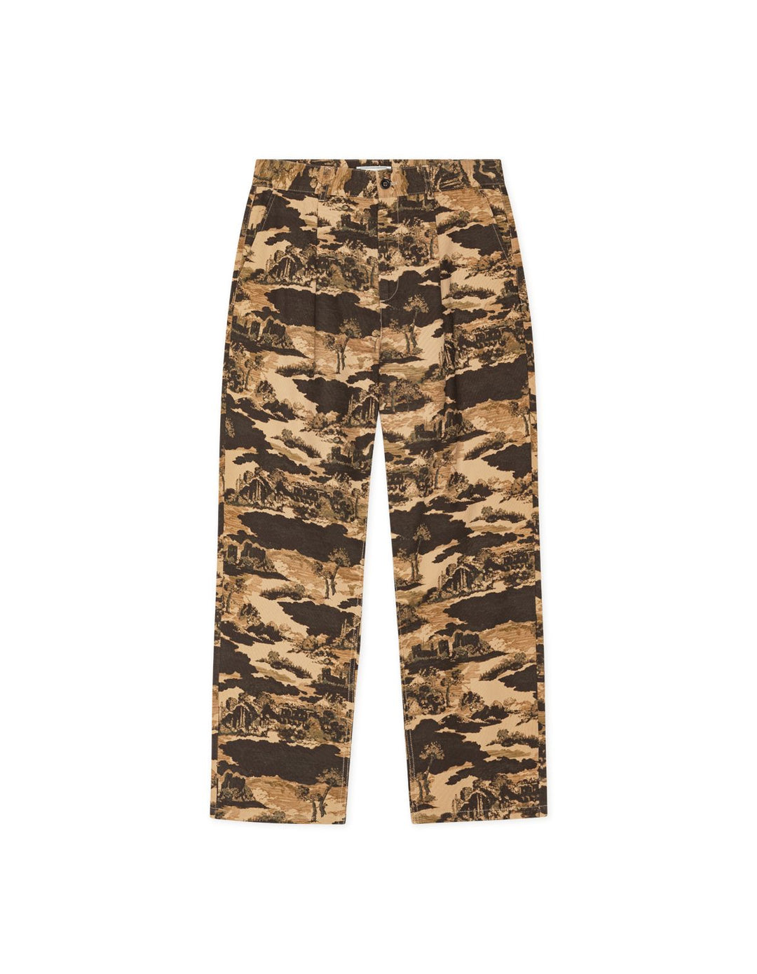 Aop Pleated Canvas Chino Pants