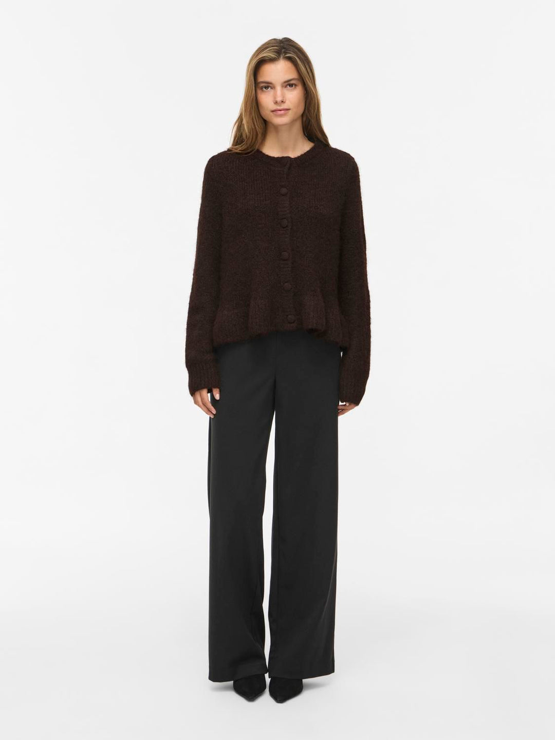 Vibows L/s Flounce Knit Cardigan-Noos