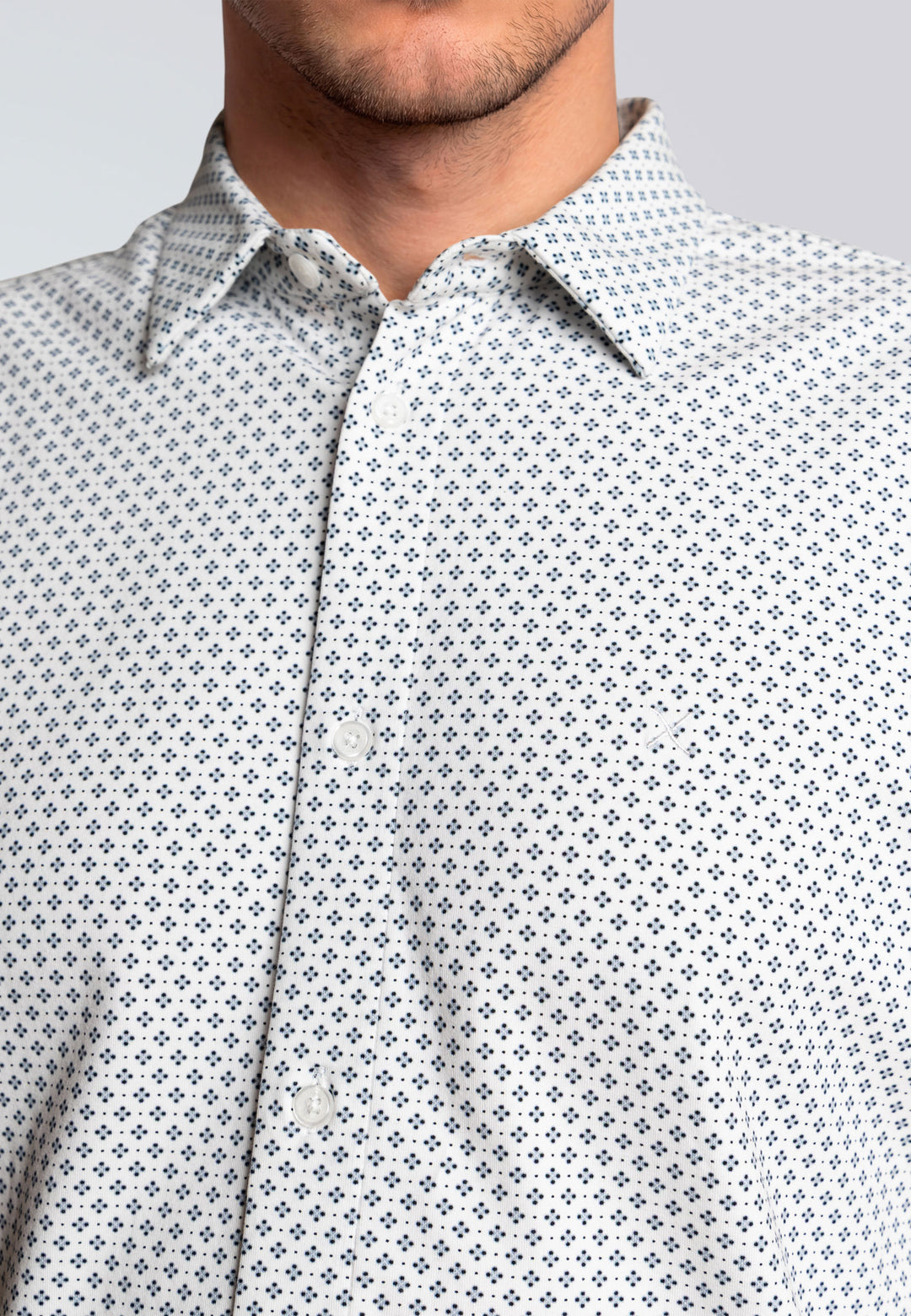 Clean Formal Aop Stretch Shirt S/s