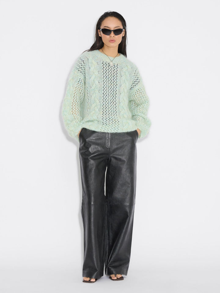 Mohair Cable Knit Crew