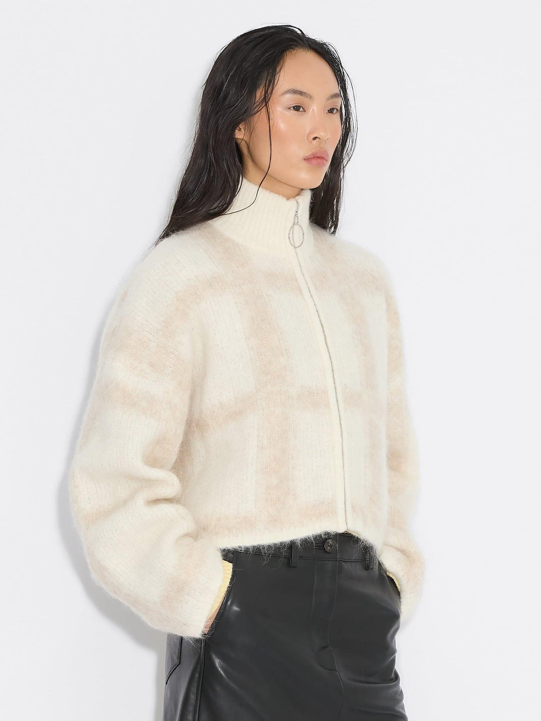 Tine Light Check Cardigan