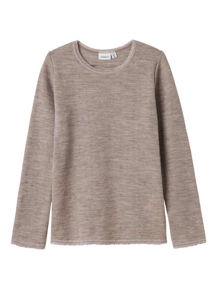 NKFWANG WOOL NEEDLE LS TOP
